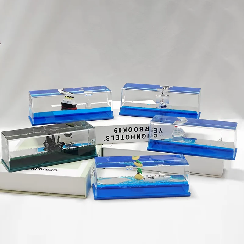 Rectangular Prism Liquid Desk Decoration