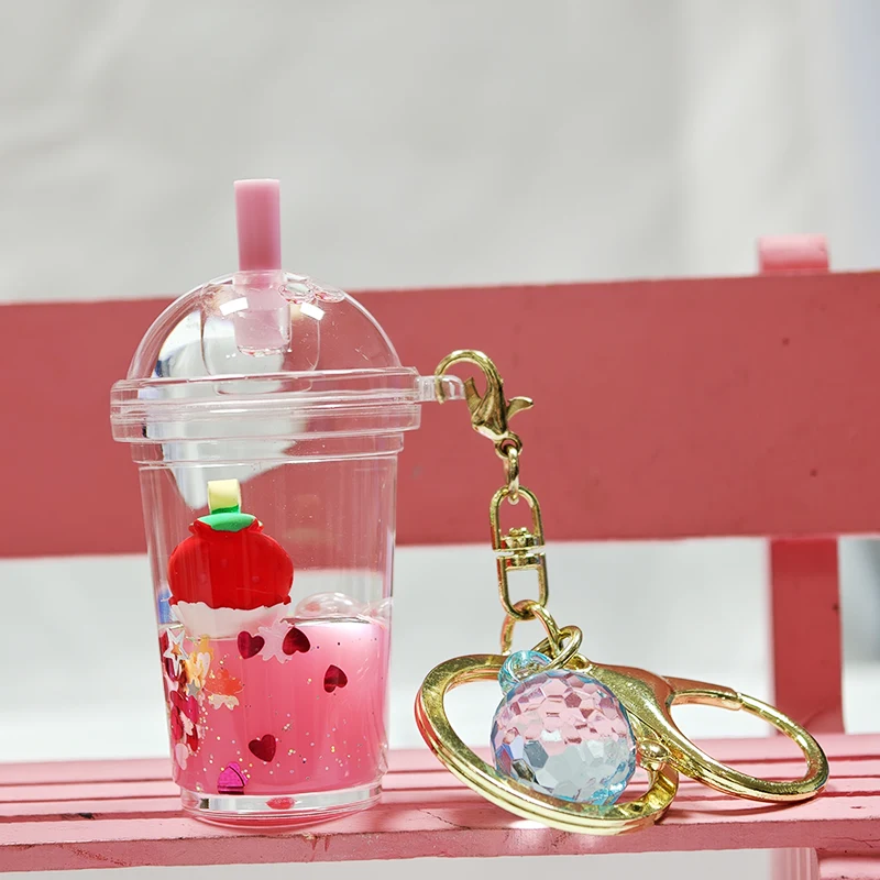 Liquid Milk Tea Cup Keychain